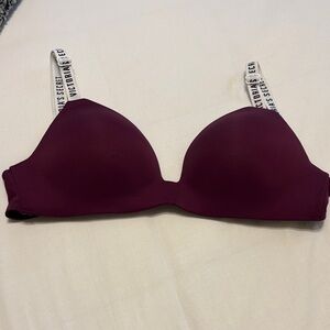 Victoria's Secret Deep Burgundy t shirt lightly lined wireless Bra